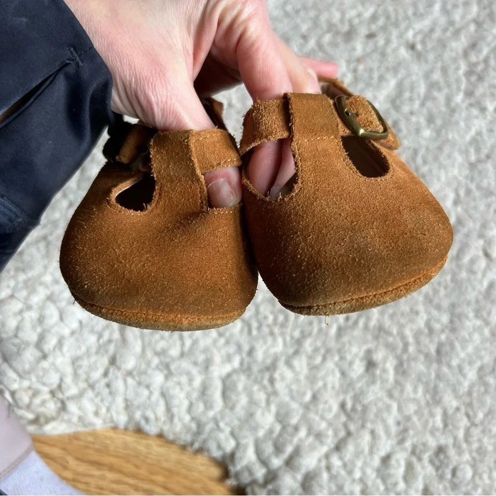 THEE BRON Brown Leather Baby Walking Shoes (Boys/Girls) Size 140